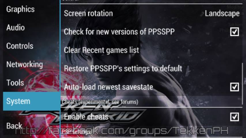best settings tekken 6 ppsspp 1.2.2 android